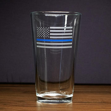 BenShot Thin Blue Line Pint Glass
